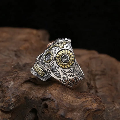 silver jewelry heavy industry punk style ring