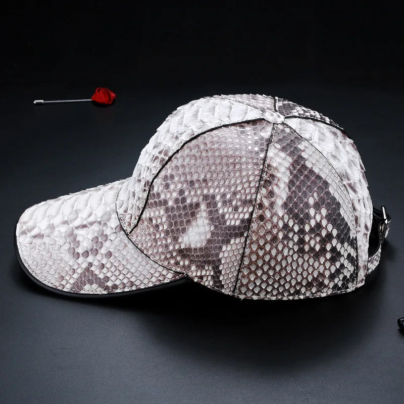 High quality Snake Leather Multicolor luxury handmade cap