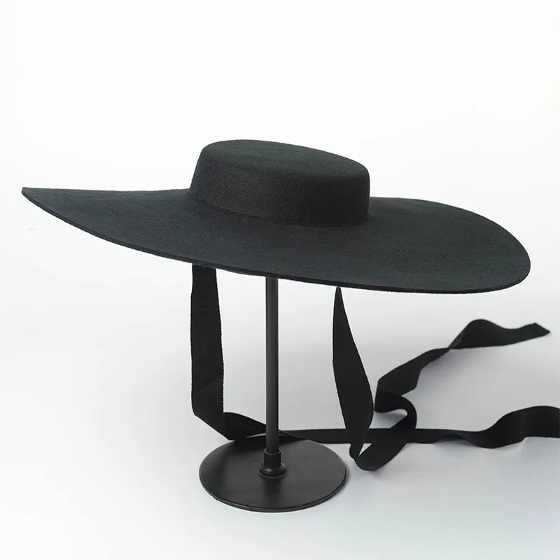 Wide Brim Wool Fedora — 15cm Brim · 9 Styles