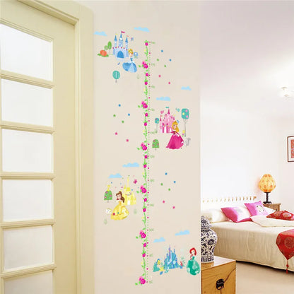 Cartoon Princess Castle Height Measure Wall Stickers