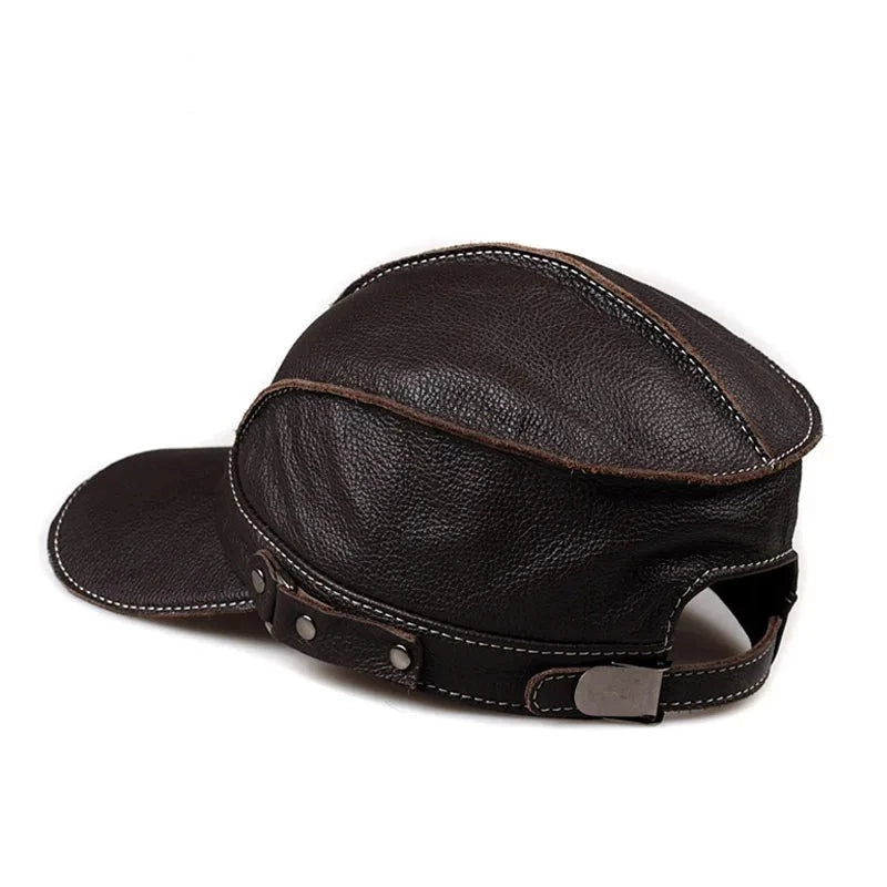 Genuine Leather Men Baseball Cap