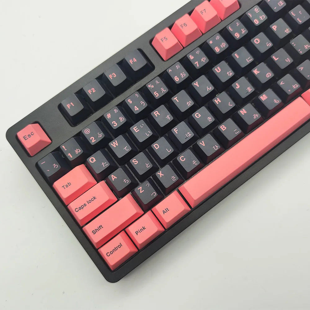 Black Pink Large Set Cherry Profile DYE-SUB PBT Keycap