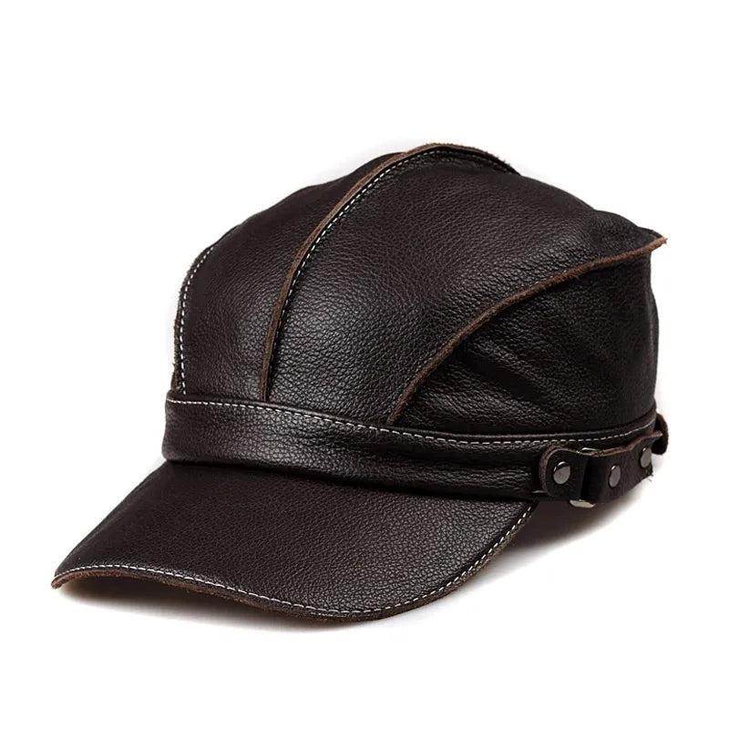 Genuine Leather Men Baseball Cap