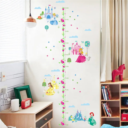 Cartoon Princess Castle Height Measure Wall Stickers