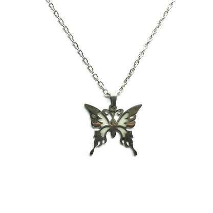 Glowing In The Dark Butterfly Pendant Necklace