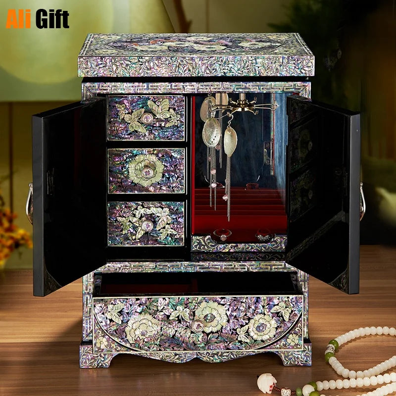 New Fashion Chinese Style Antique Wooden Classical Cabinet Birthday Wedding Gift Jewelry Storage Box Organizer Boxes Case