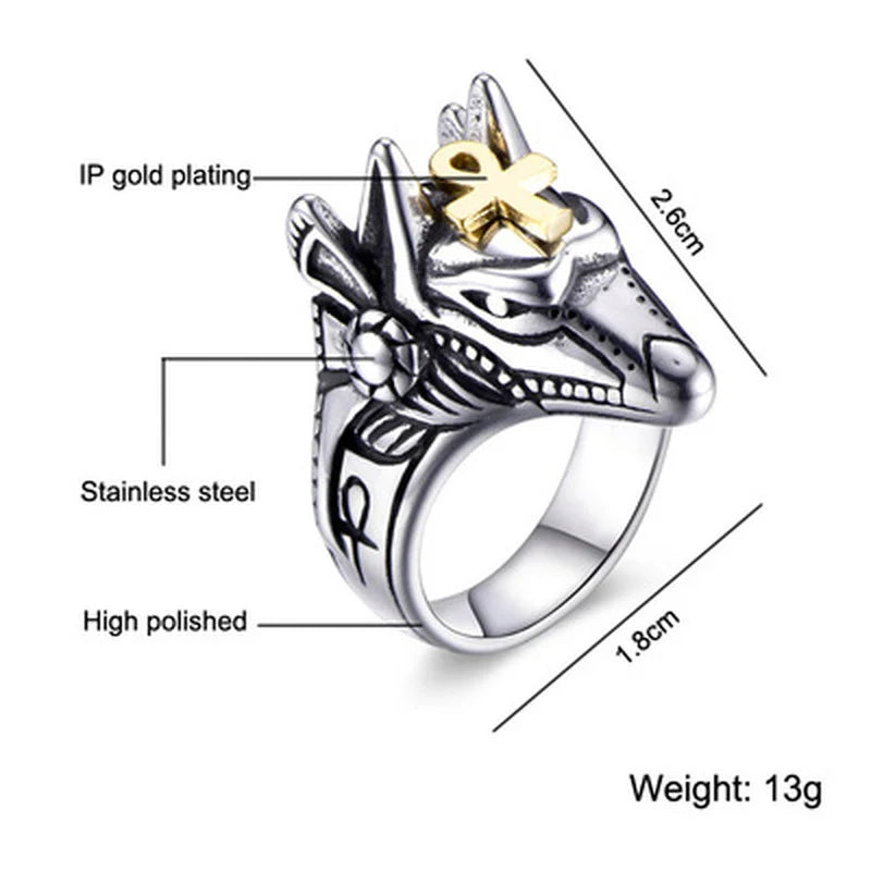 Self-Defense Ring Stainless Steel Retro Wolf Knuckle Ring Men's and Women's Survival Protection Ring Portable Finger Weapons