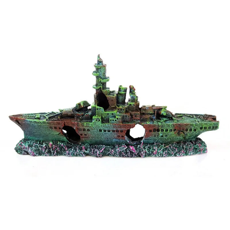 Battleship Fish Tank Aquarium Ornament