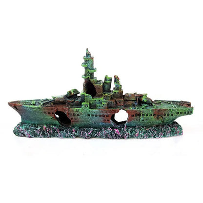 Battleship Fish Tank Aquarium Ornament