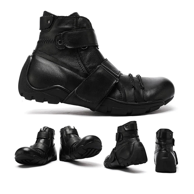 Genuine Leather Punk Boots Handmade