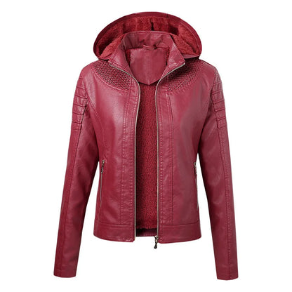 Autumn Winter PU Leather Jacket Faux Soft Leather Coat