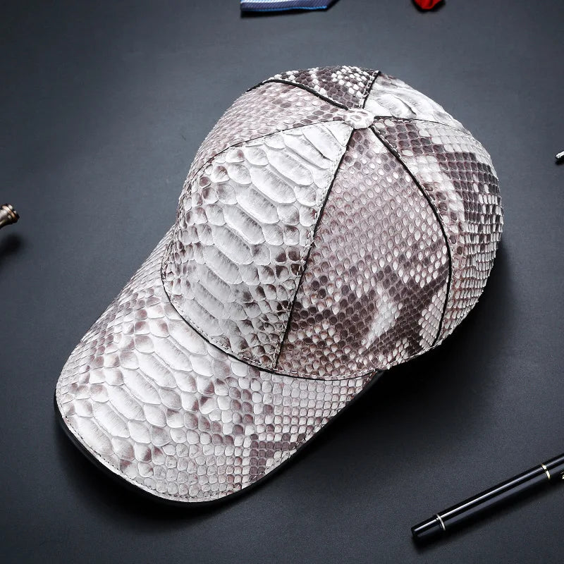 High quality Snake Leather Multicolor luxury handmade cap