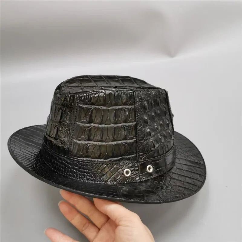 Authentic Real True Crocodile Skin Gentlemen Magician Cap