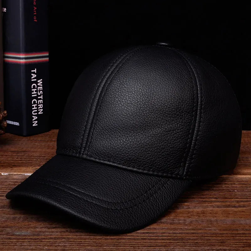 Genuine Leather Baseball Cap