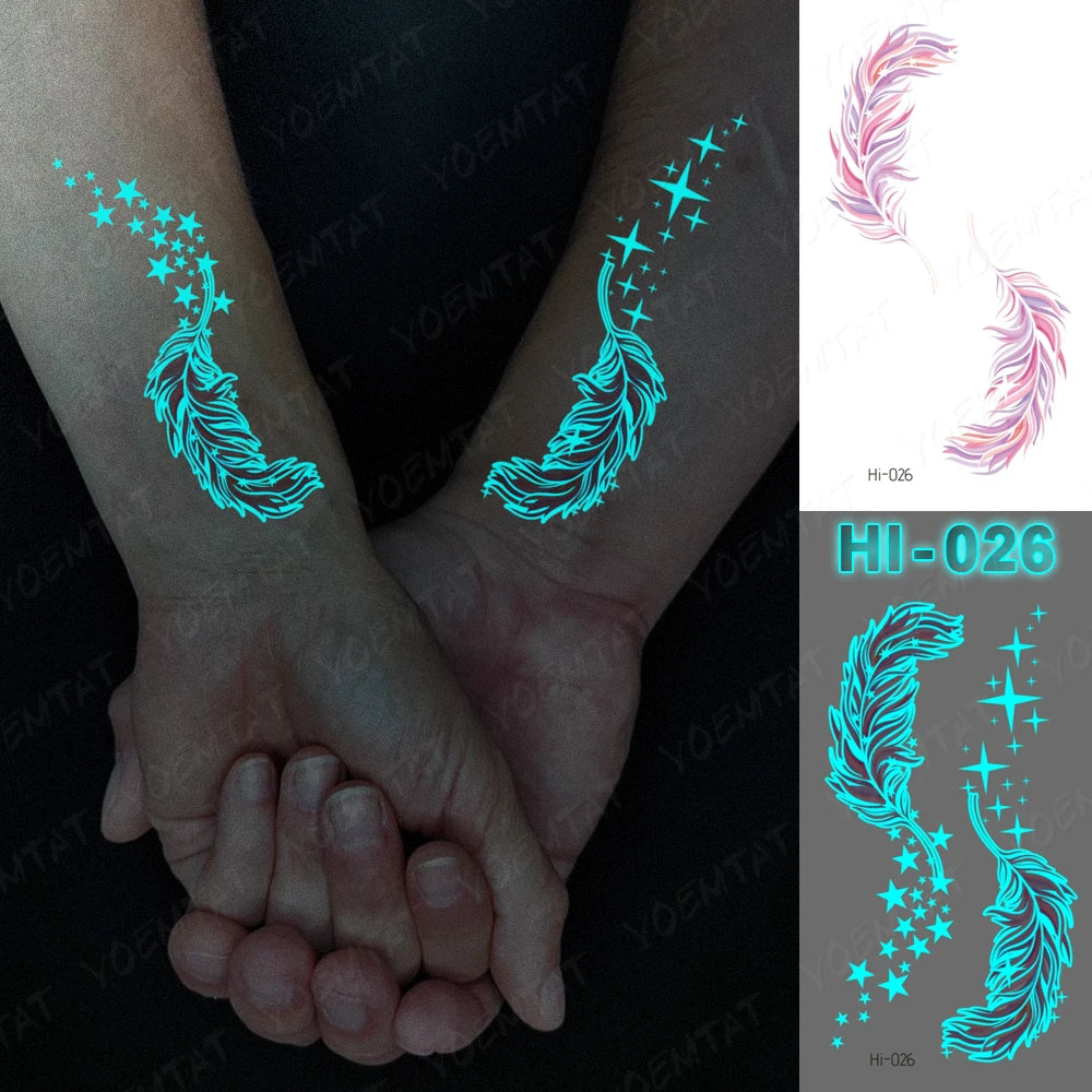 Blue Luminous Glow Tattoo Sticker