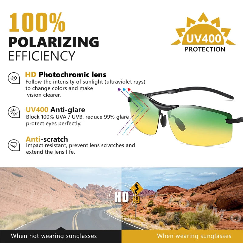 New Design Day&Night Photochromic Polarized Sunglasses