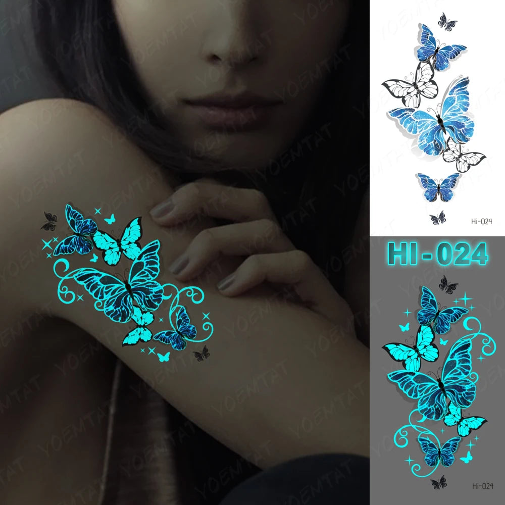 Blue Luminous Glow Tattoo Sticker