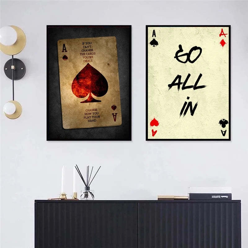 Ace of Spades — Vintage Canvas Wall Art