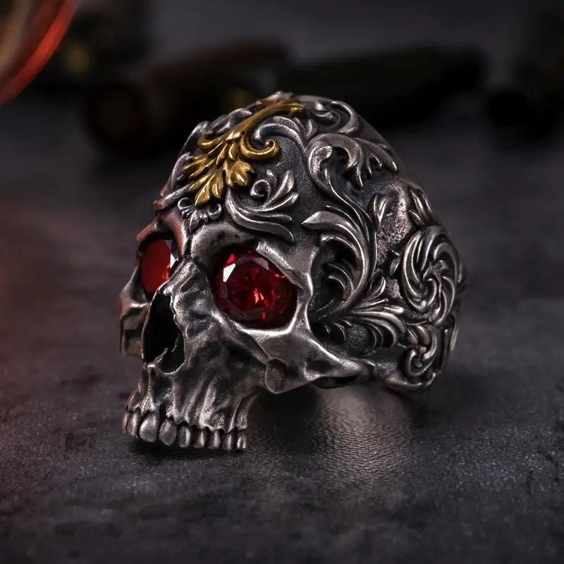 Fashion Trend Bicycle Skull Face Zircon