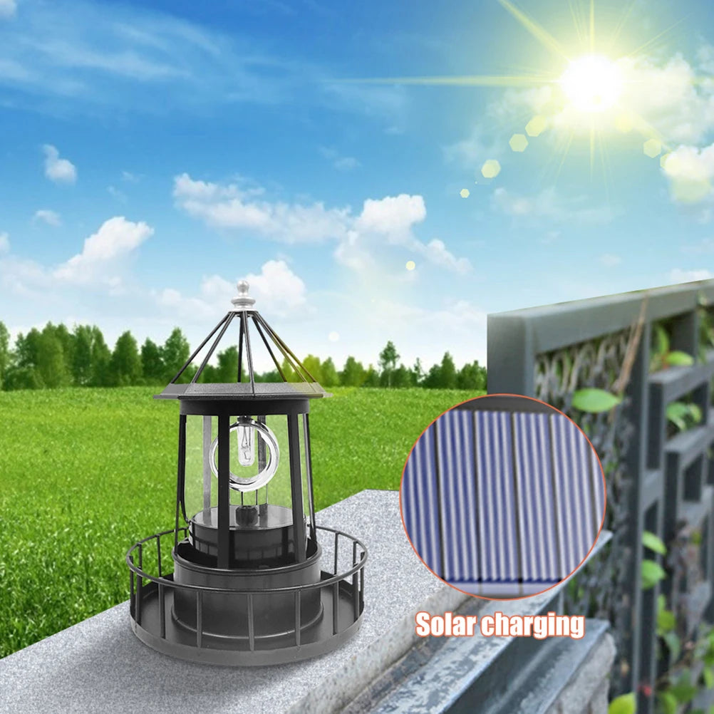 LED Solar Rotating Lighthouse Light Solar Garden