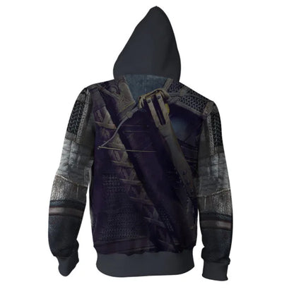 The Witchers: Cosplay Hoodie 3D Print Costume Jacket Hoodie Zipper Sweatshirt Halloween Zipper Jersey