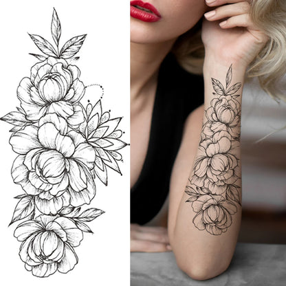 Large Realistic Flower Fake Tattoo