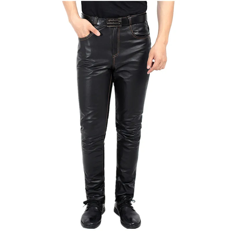 Genuine Leather Straight Pants