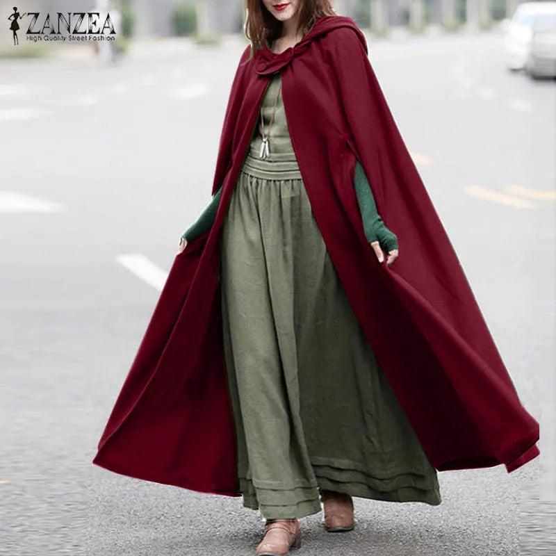 Long Coat Hoodies Outwear Casual Cape