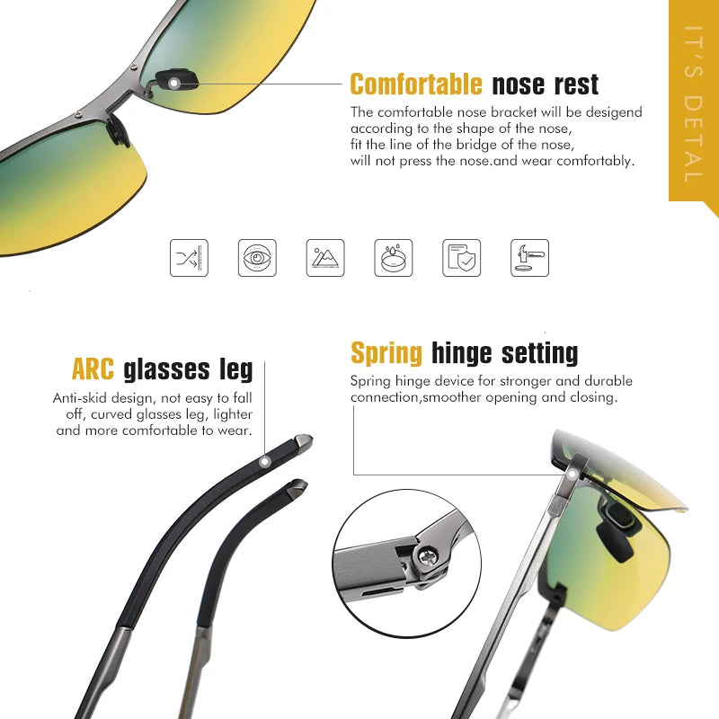 New Design Day&Night Photochromic Polarized Sunglasses