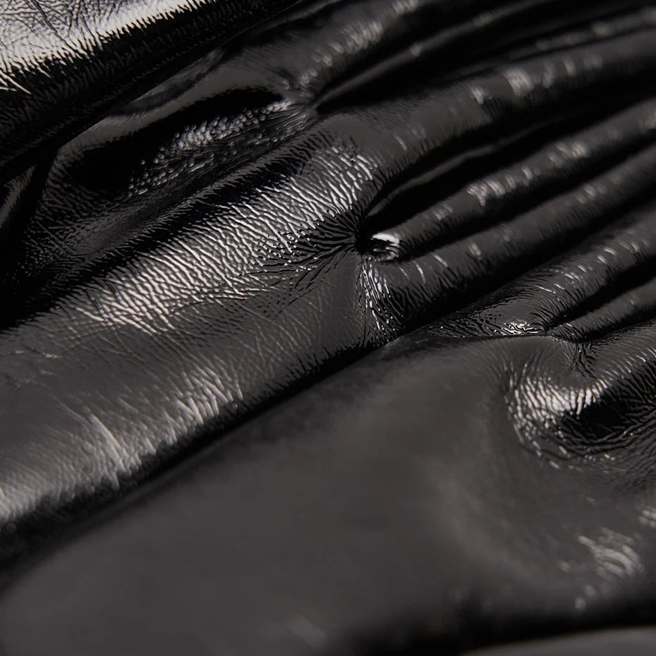 PUNK RAVE Rivet Half-Palm Leather Gloves for Women