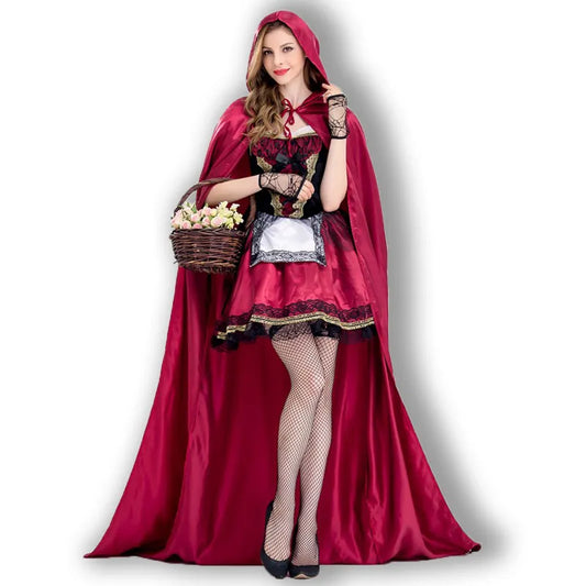 Red Riding Hooded Robe Lady Dress