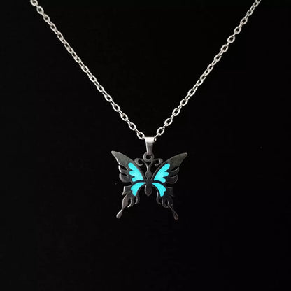 Glowing In The Dark Butterfly Pendant Necklace