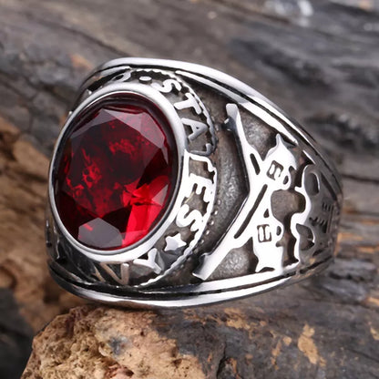 Double Gun Pattern Men Ring