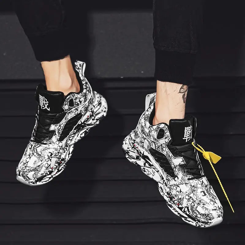 Large Size High Top PU Leather Sports Shoes