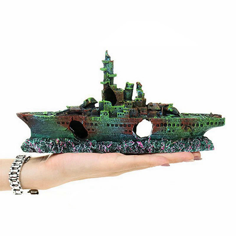 Battleship Fish Tank Aquarium Ornament