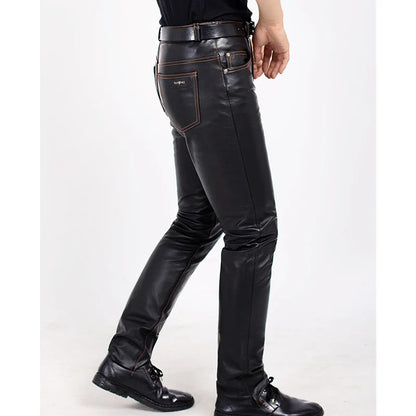 Genuine Leather Straight Pants