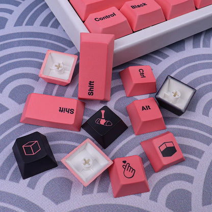 Black Pink Large Set Cherry Profile DYE-SUB PBT Keycap