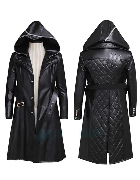 Black Leather Coat Hidden Blade costume