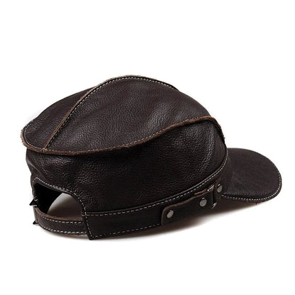 Genuine Leather Men Baseball Cap