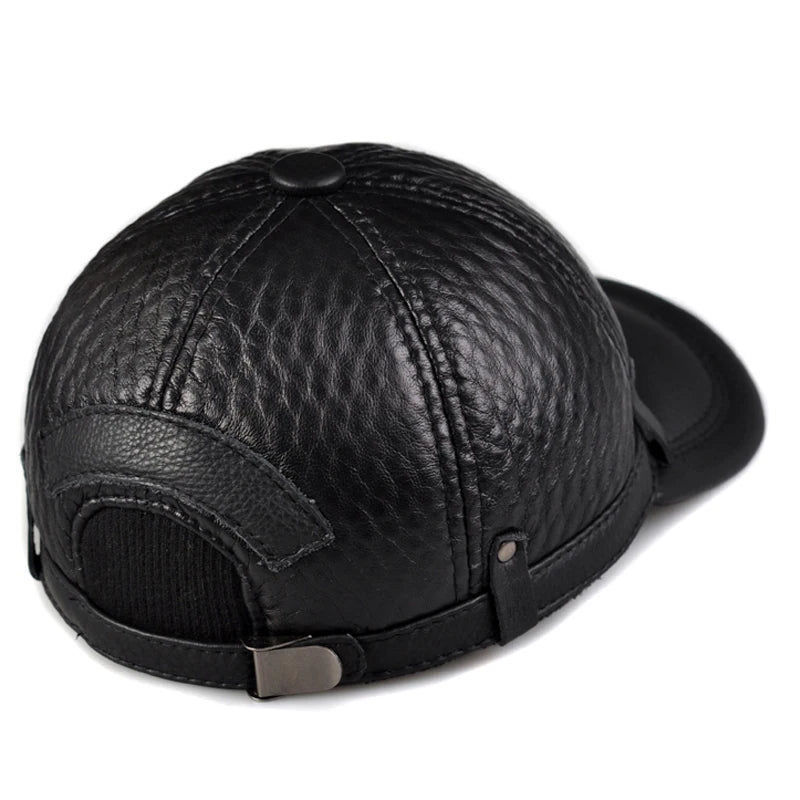 Genuine Leather Cowhide Head Protection Baseball Caps