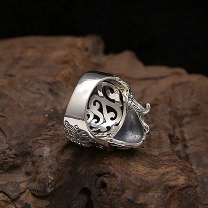 silver jewelry heavy industry punk style ring