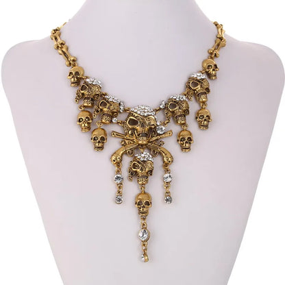 Retro Rhinestone Goth Punk Necklace