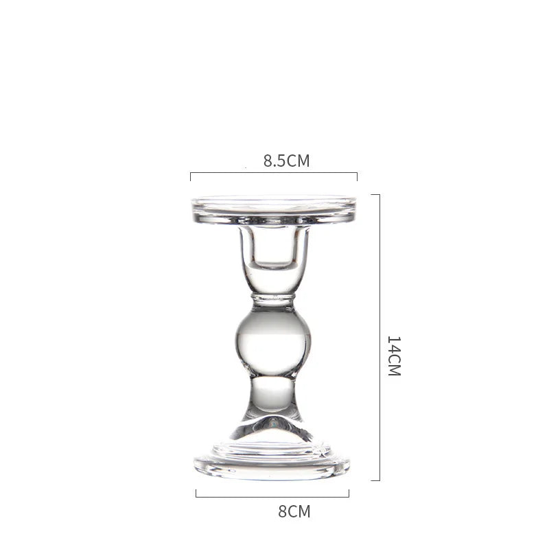 Glass Candle Holders Crystal Clear Candlesticks