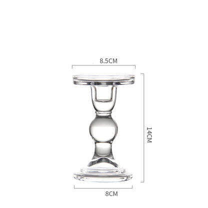 Glass Candle Holders Crystal Clear Candlesticks