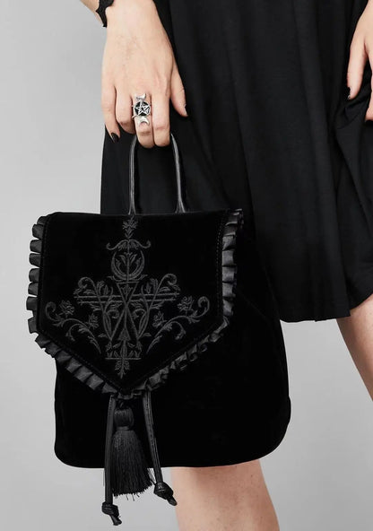 Dark Style Velvet Shoulder Bag