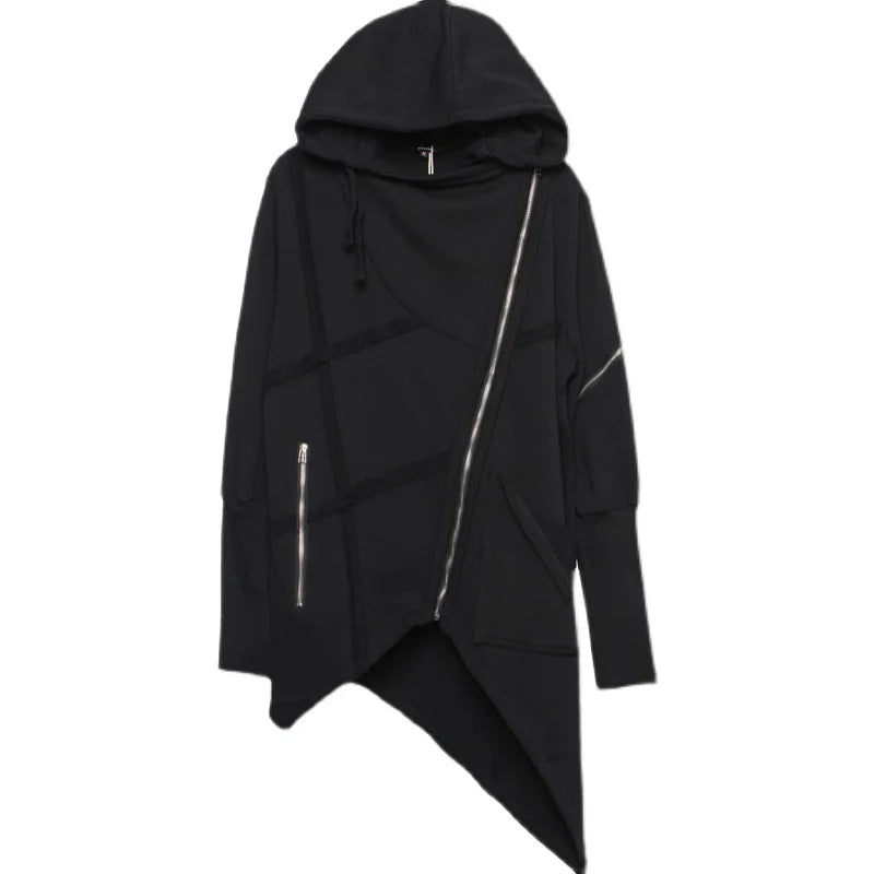 Irregular Asymmetric Cut Design Hoodie Sweatshirt