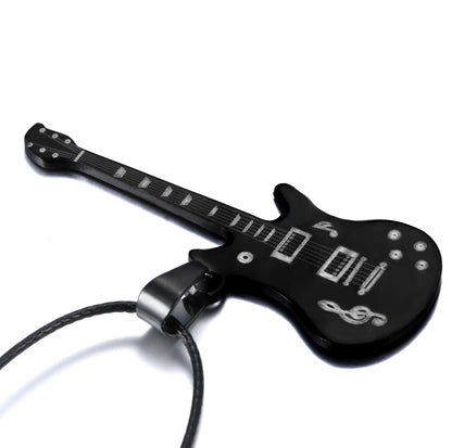 Fashion Cool Punk Black Stainless Steel Guitar