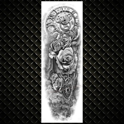 YURAN Realistic Full Flower Arm Temporary Tattoos