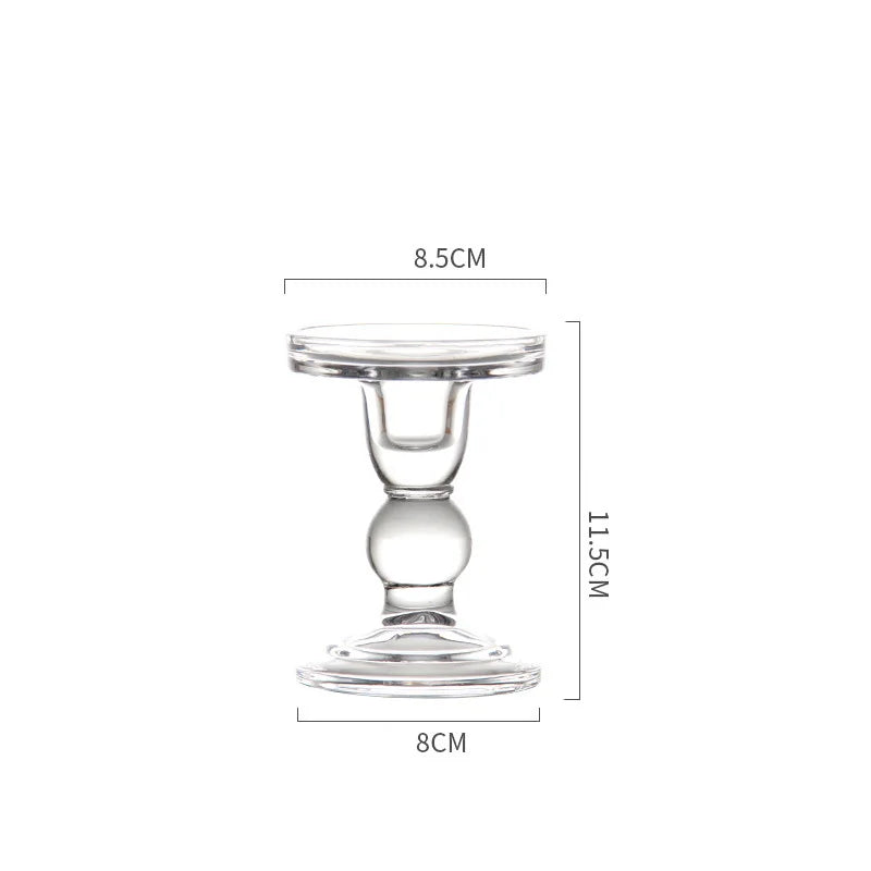 Glass Candle Holders Crystal Clear Candlesticks