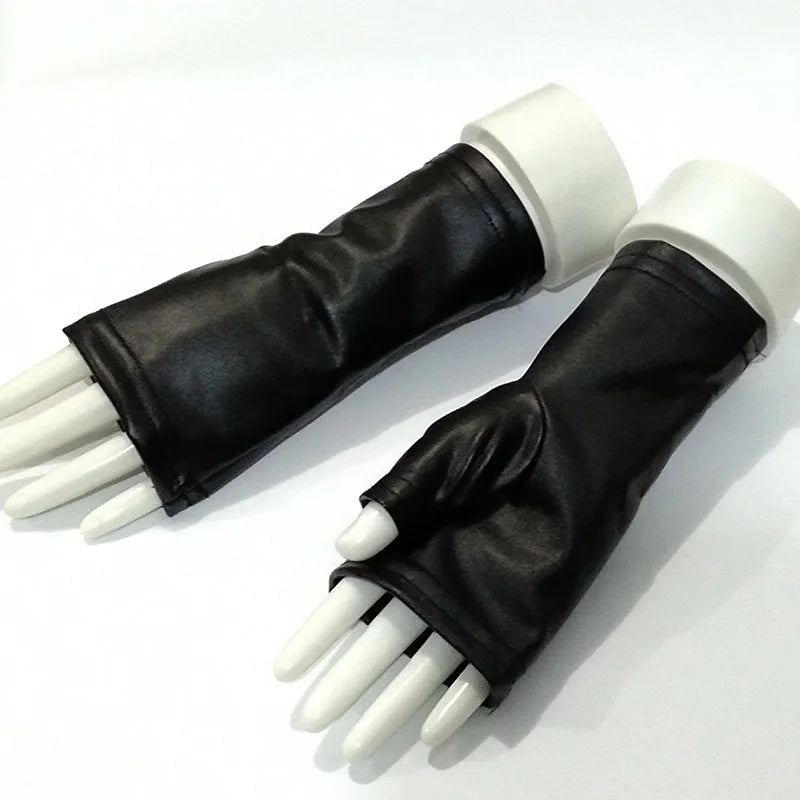 Thin PU Leather Punk Dance Gloves